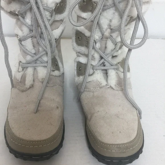 U.S. Polo Assoc Womens Faux Suede & Faux Lined Fur Lace Up Gray Boots - Picture 4 of 12